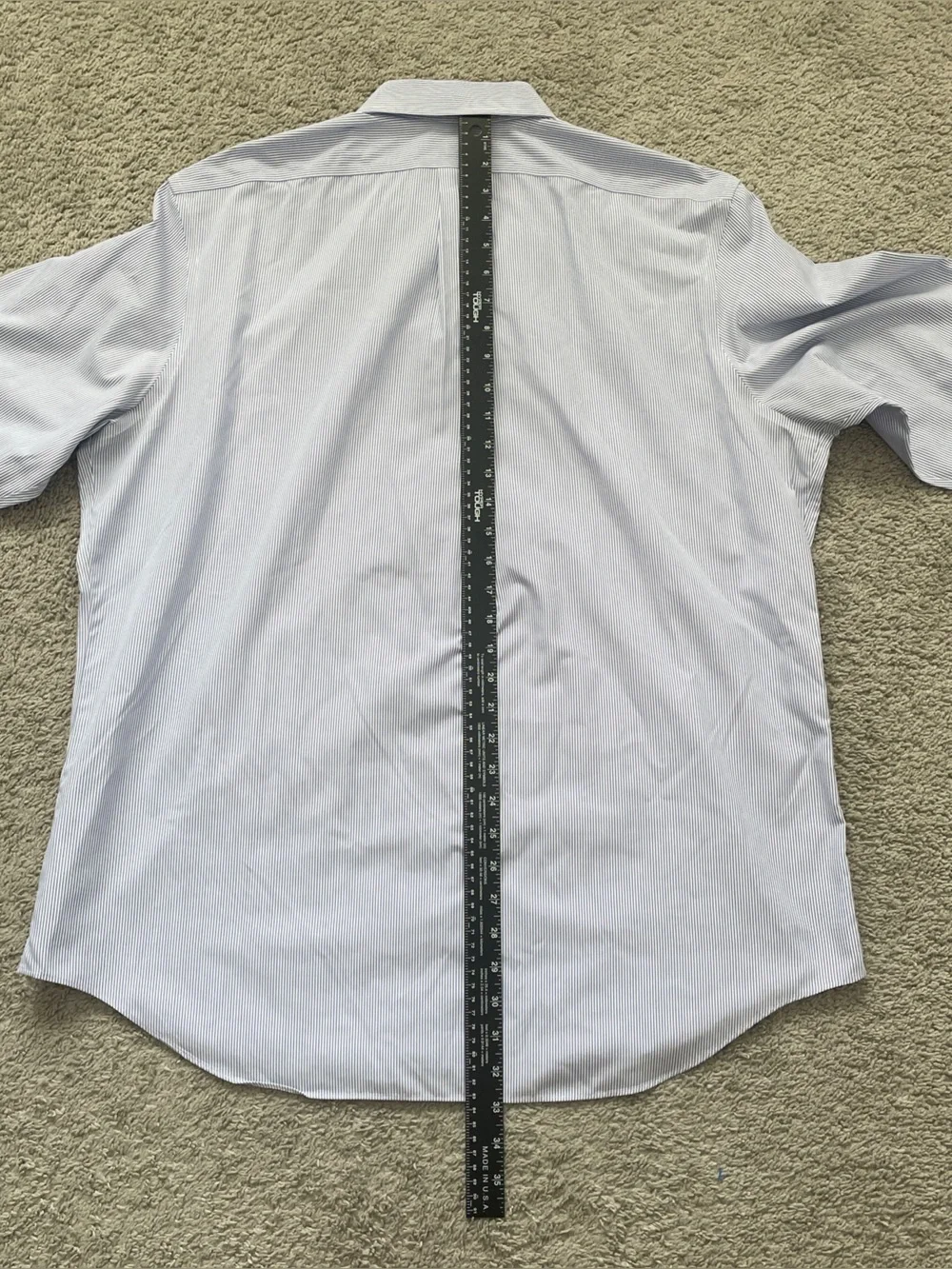 Banana Republic Men's Dress Shirts - Light Blue & White Thin Stripe